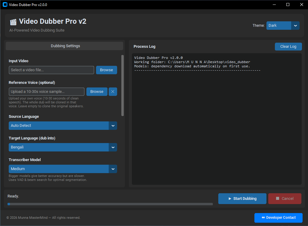 Video Dubber Pro GUI